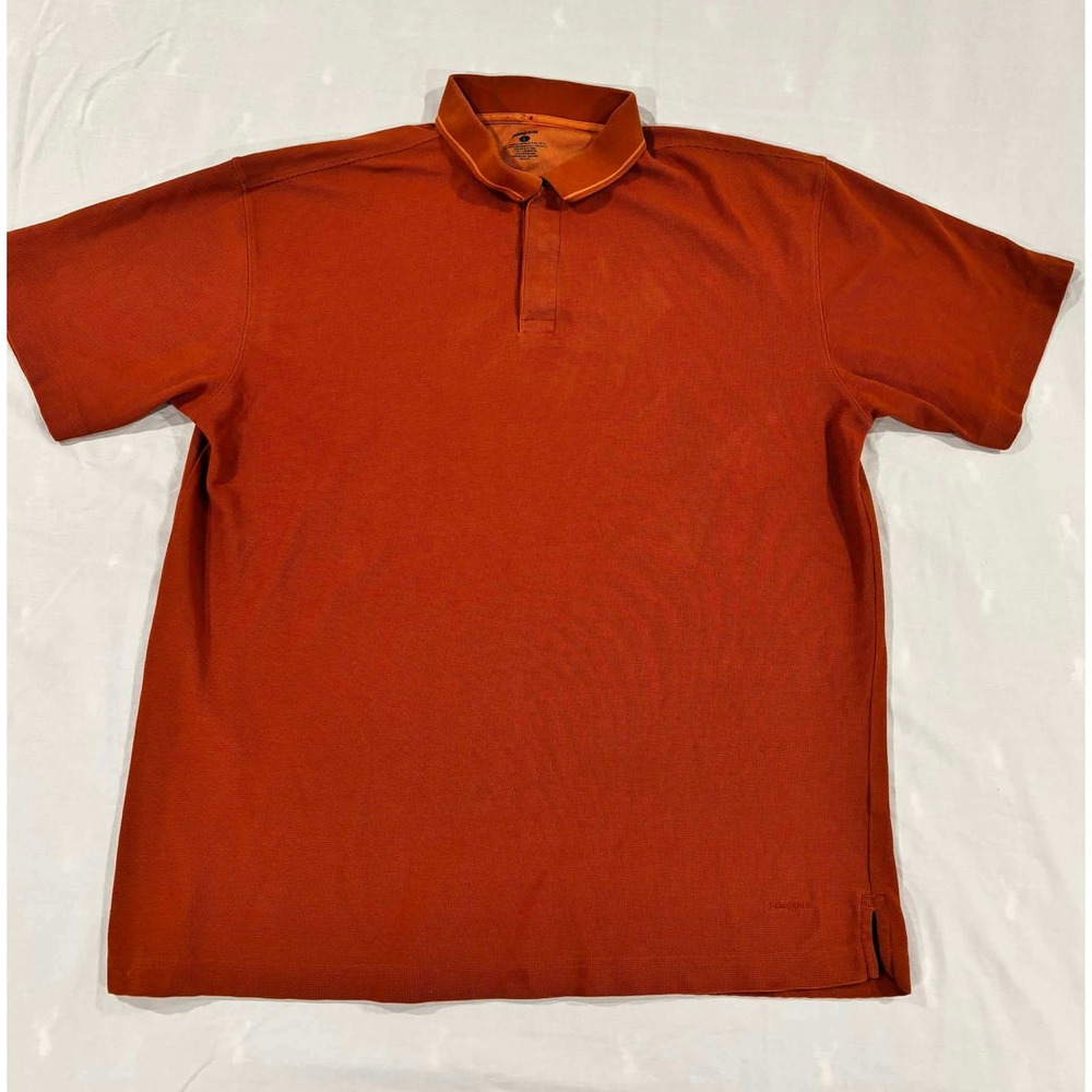 Patagonia Mens Large Burnt Orange Organic Cotton Blend Short Sleeve Polo Shirt